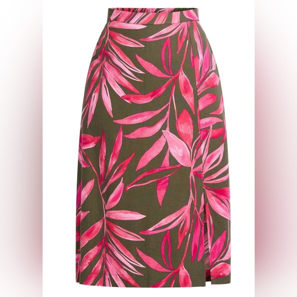 NWT Pink Leaf Patterned Women's Skirt- Size Large (12-14) - Picture 3 of 3
